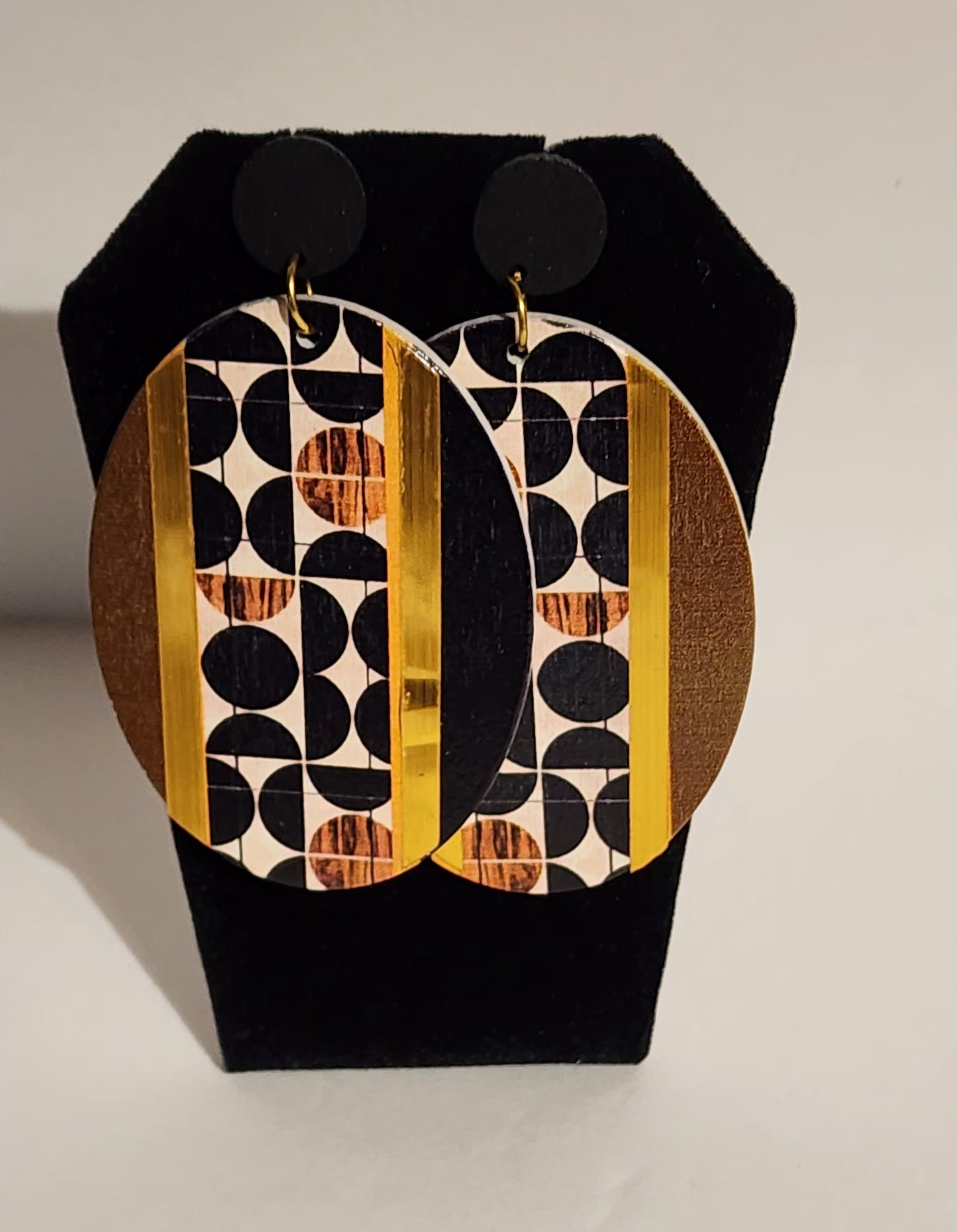 Black and Gold wood earrings