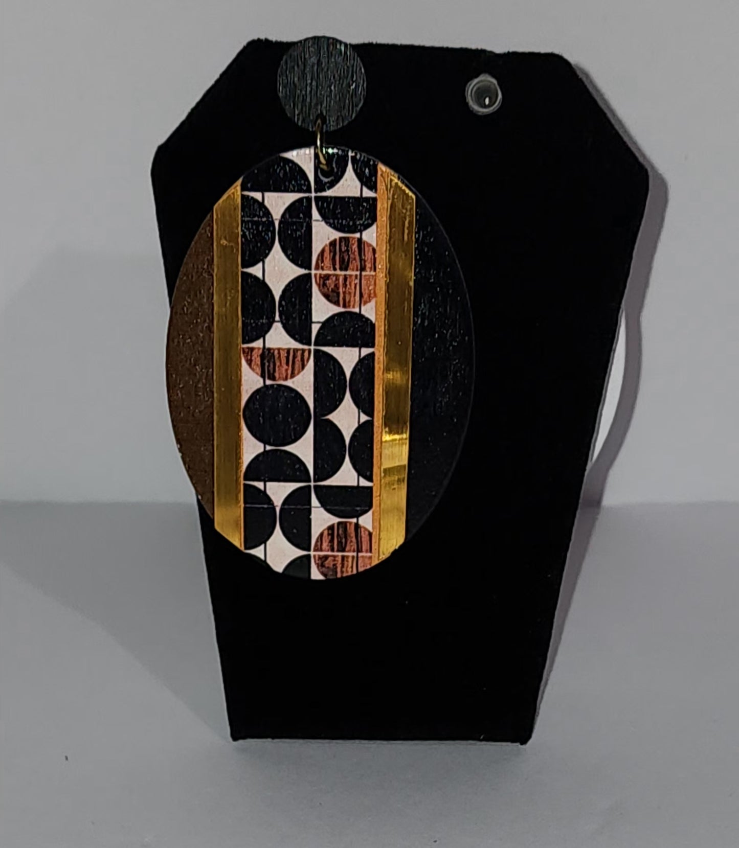 Black and Gold wood earrings