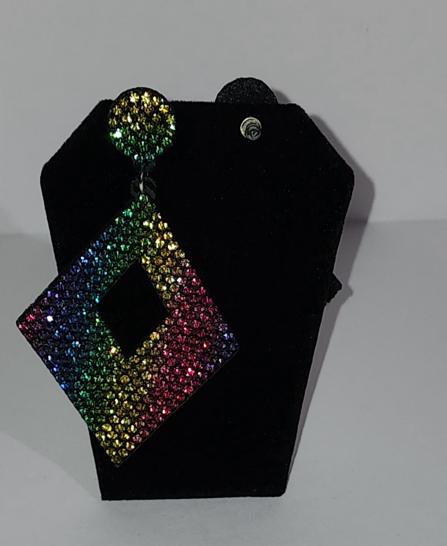 Rainbow Diamond shape Earring