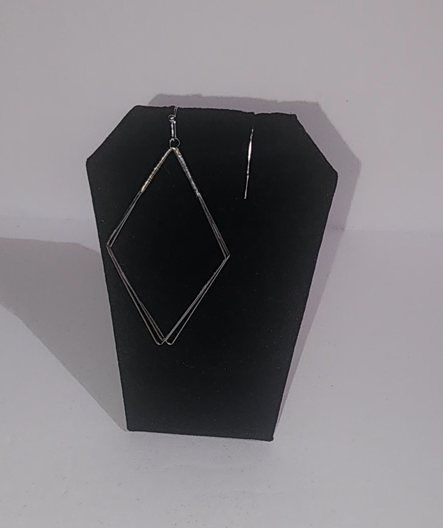 Silver Diamond Shape Earrings