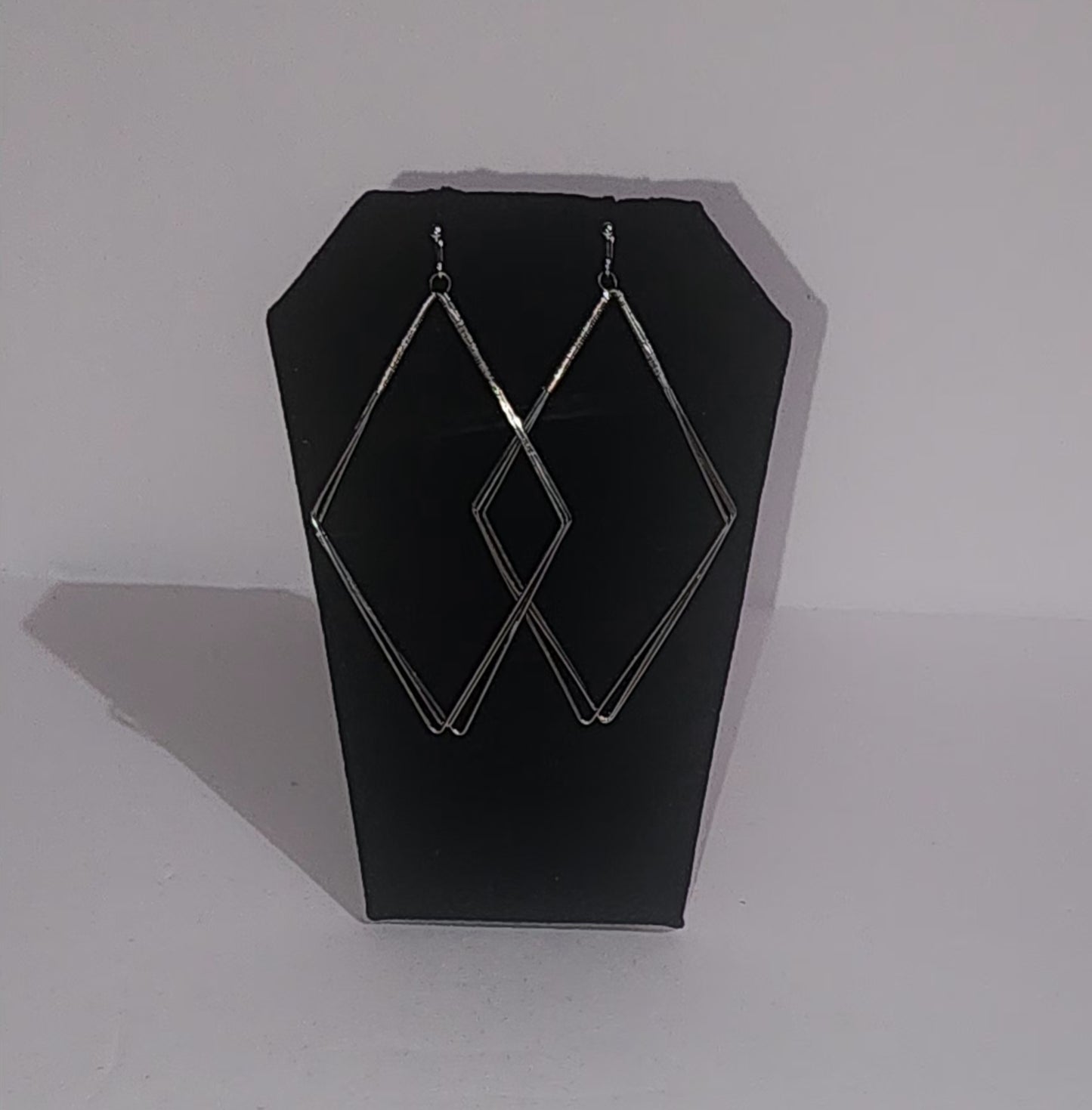 Silver Diamond Shape Earrings