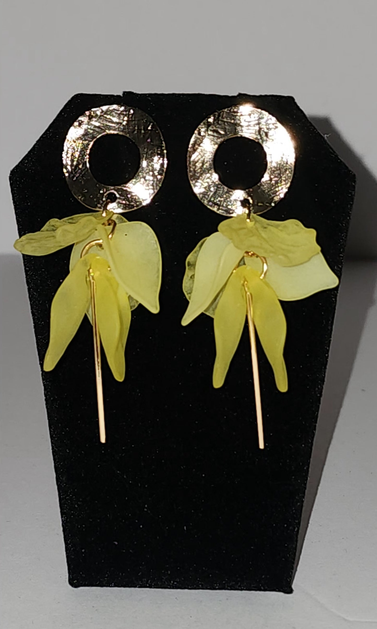 Yellow petal bloom earrings