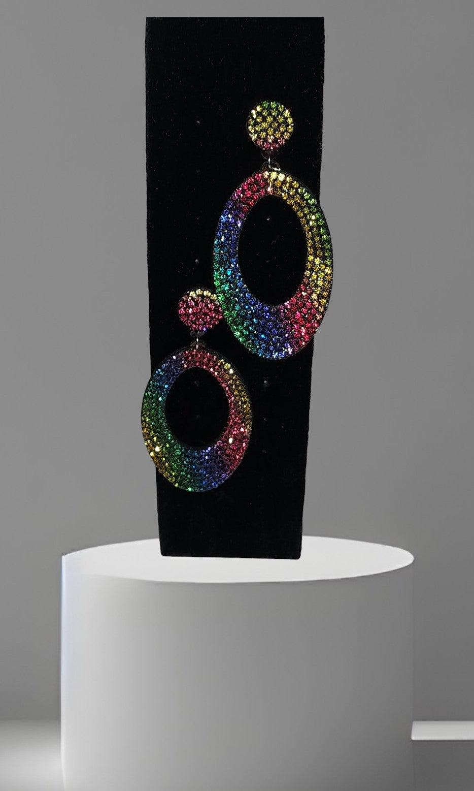 Oval Rainbow Earring