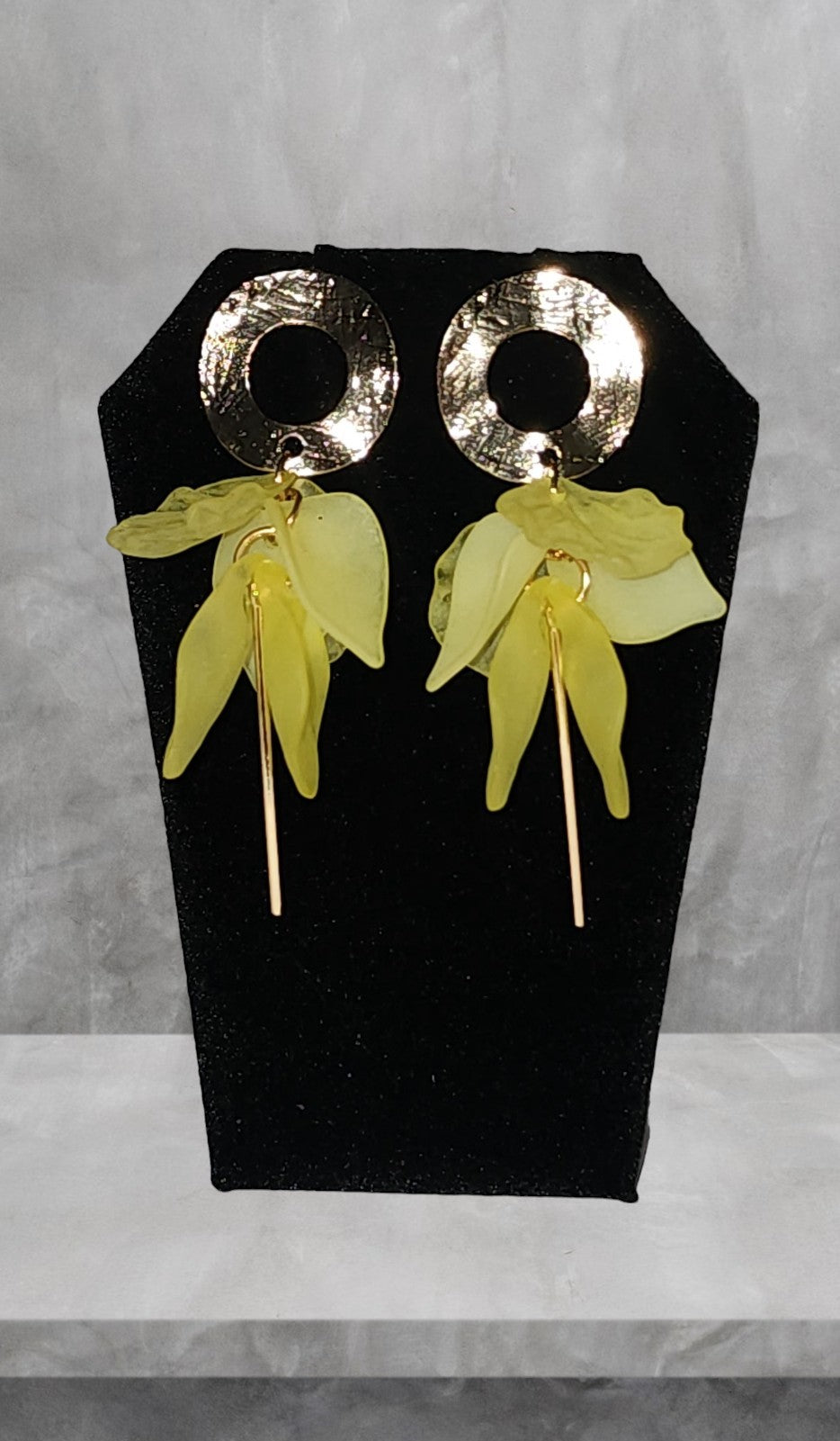 Yellow petal bloom earrings