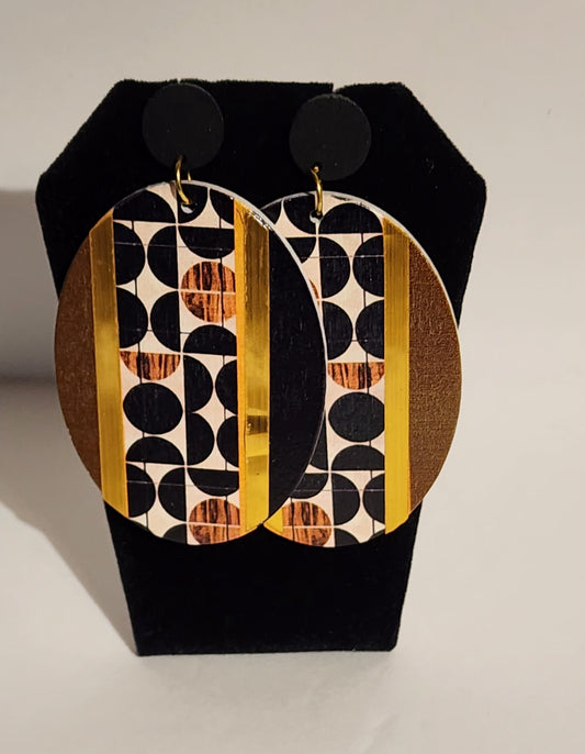 Black and Gold wood earrings
