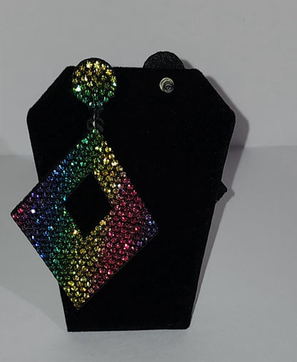 Rainbow Diamond shape Earring