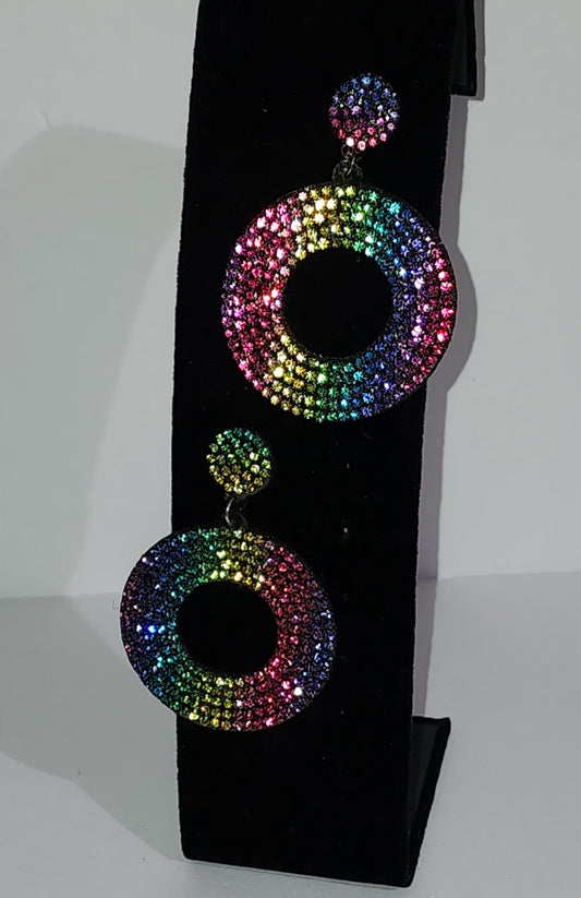 Rainbow Round Earrings