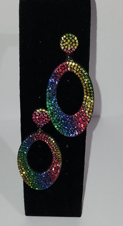 Oval Rainbow Earring