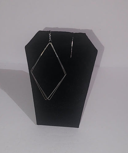 Silver Diamond Shape Earrings