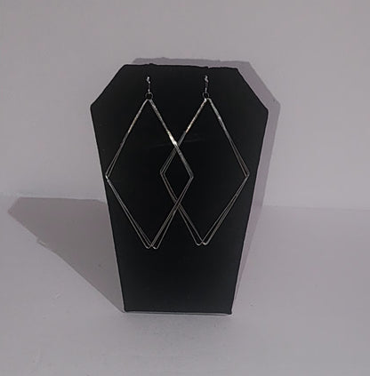 Silver Diamond Shape Earrings
