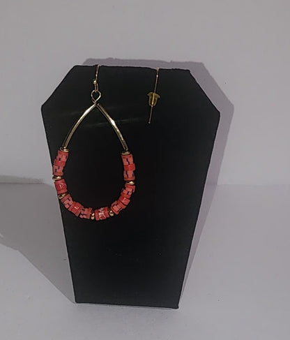 Coral Bead Hoop