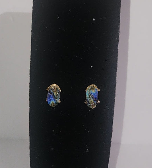 Blue Geo Earrings