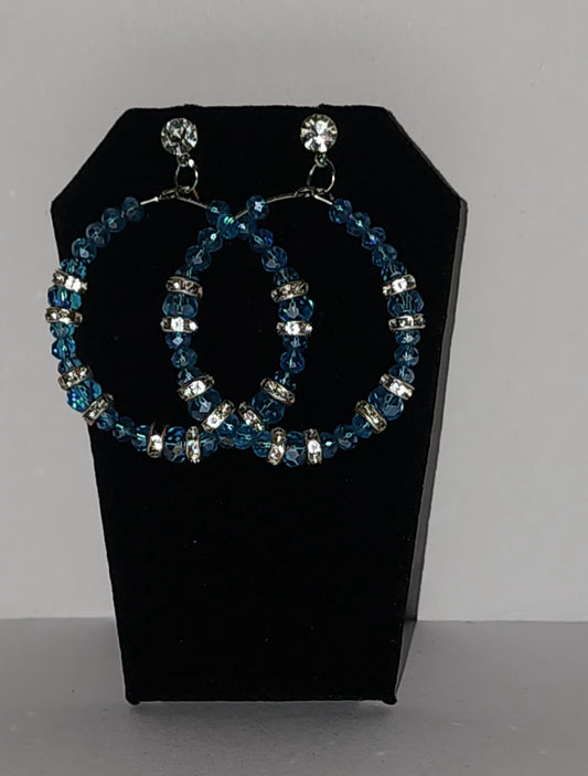 Blue beaded earrings