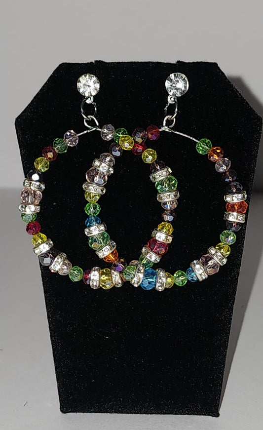 Multi-color Beaded hoops