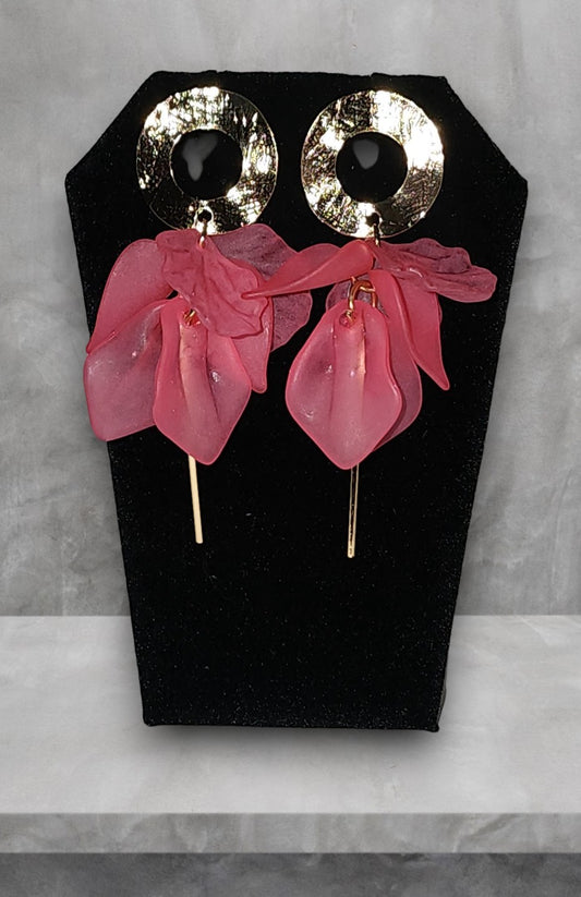 Coral Petal Bloom Earrings