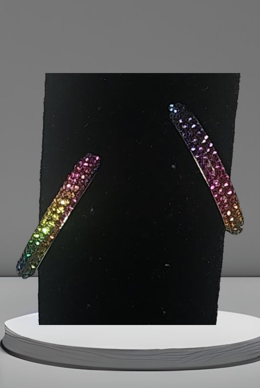 Rainbow Bling Hoops