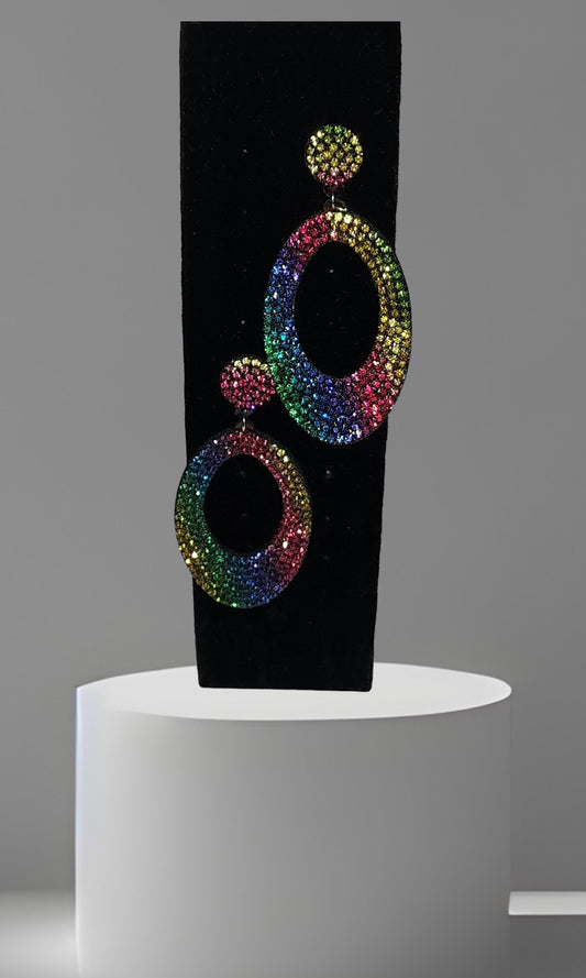 Oval Rainbow Earring