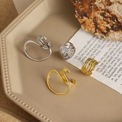 2pcs Open Swirl Ring Set