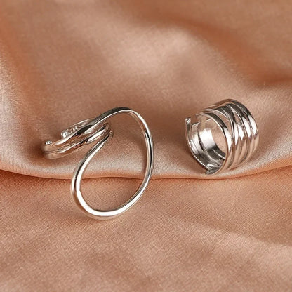 2pcs Open Swirl Ring Set