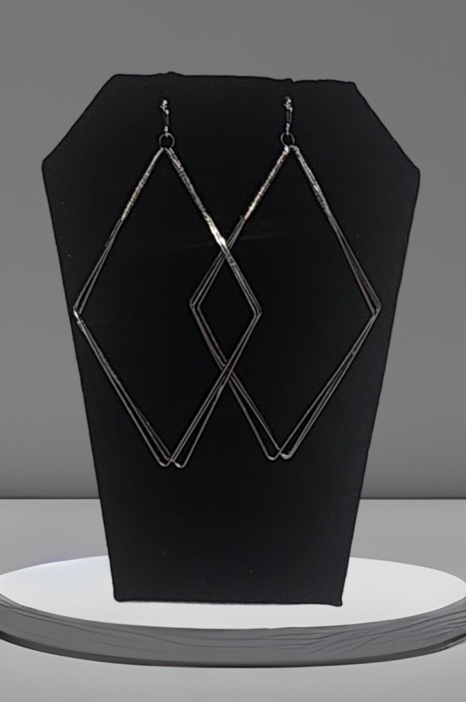 Silver Diamond Shape Earrings