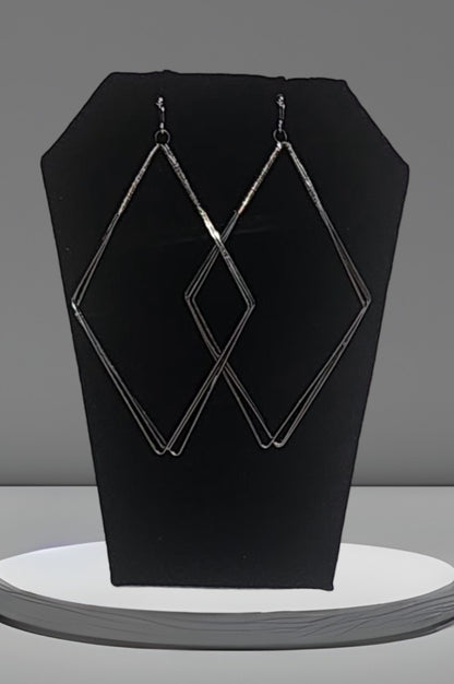 Silver Diamond Shape Earrings