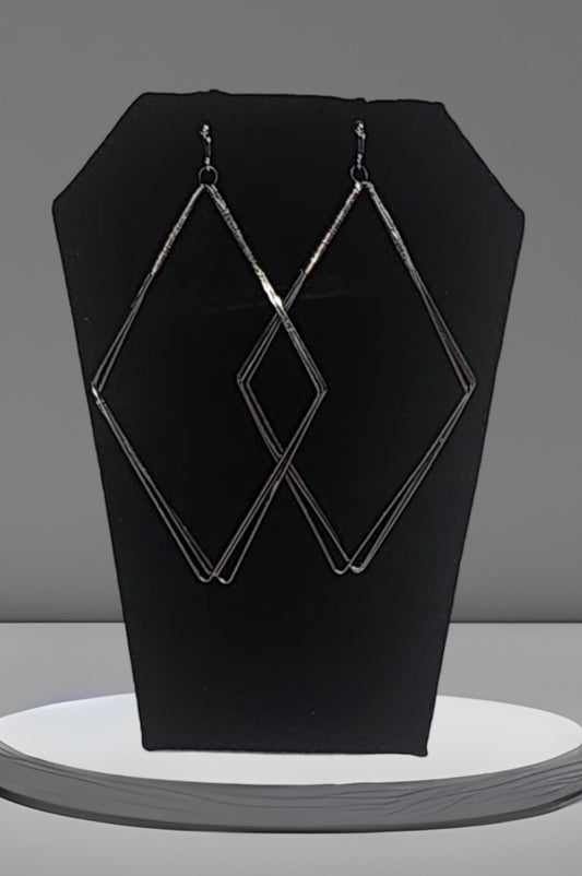 Silver Diamond Shape Earrings